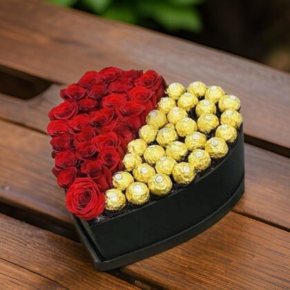 Free Flowers Delivery Tunisia | Coffret d'amour gift box chocolates Tunisia Flowers GIFTILI